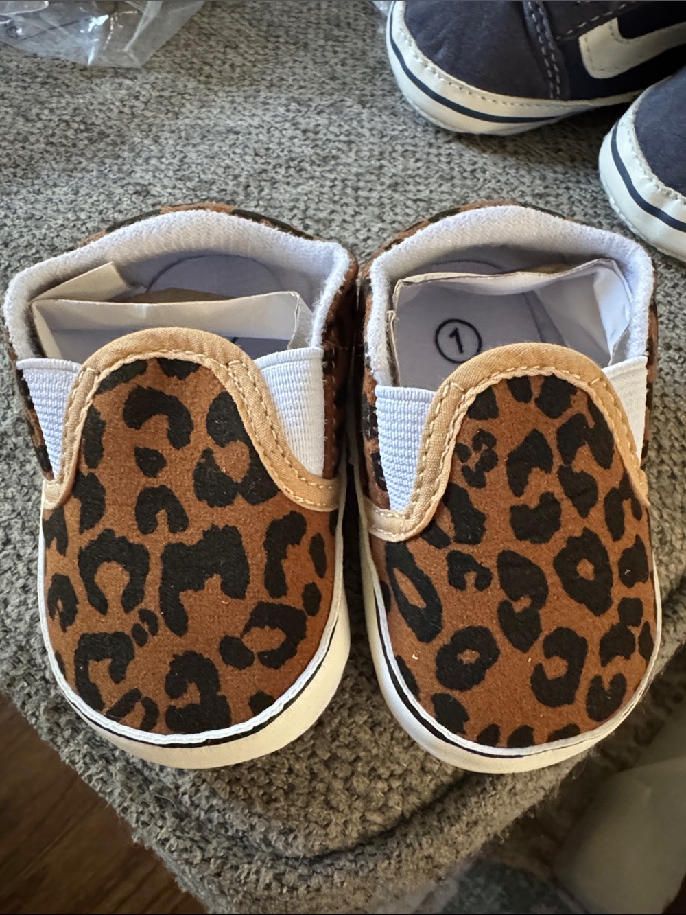 Size 1 baby Leopard Print Slip-On Shoes - Brown